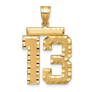 14k Yellow Gold, Varsity Collection, Large D/C Pendant Number 13